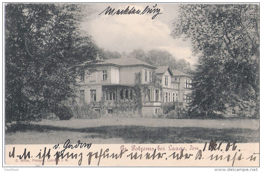 Groß POTREMS Bei Laage Schloß Gutshaus Autograf Adel Von Gadow An Von Witzendorff 1.10.1905 Gelaufen - Guestrow