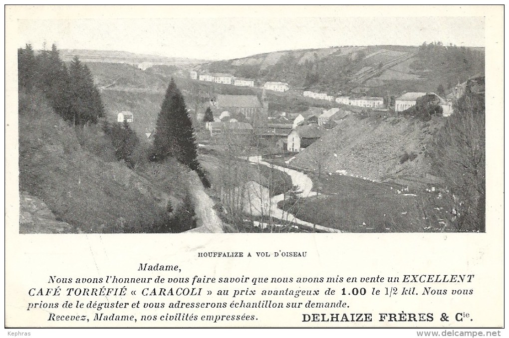 HOUFFALIZE à Vol D'Oiseau - RARE CPA Publicitaire DELHAIZE FRERES - - Houffalize