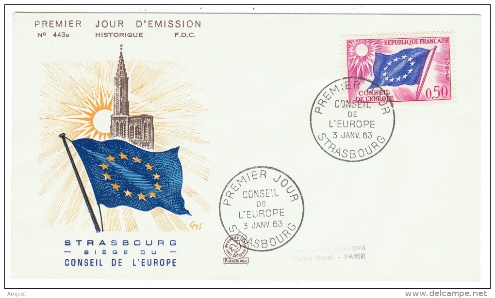 France // Timbres De Service //Conseil De L´Europe //  FDC 1963 Y&T  30 - Covers & Documents