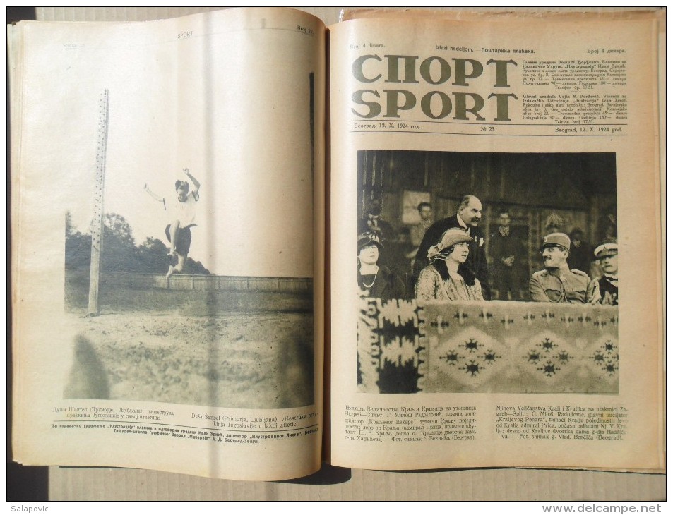 SPORT, BEOGRAD 1924/25 SPORTSKE NOVINE KRALJEVINA SHS UVEZANO 40 BROJEVA, SPORTS NEWS KINGDOM SHS bound 40 NUMBERS