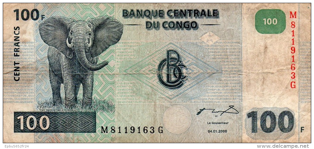 Billet 100 Francs Banque Centrale Du CONGO  04-01-2000 - Ohne Zuordnung