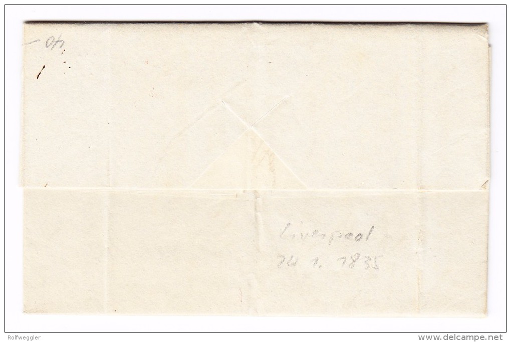 GB Liverpool 24.1.1835 Vorphila Brief Nach New-York - ...-1840 Vorläufer
