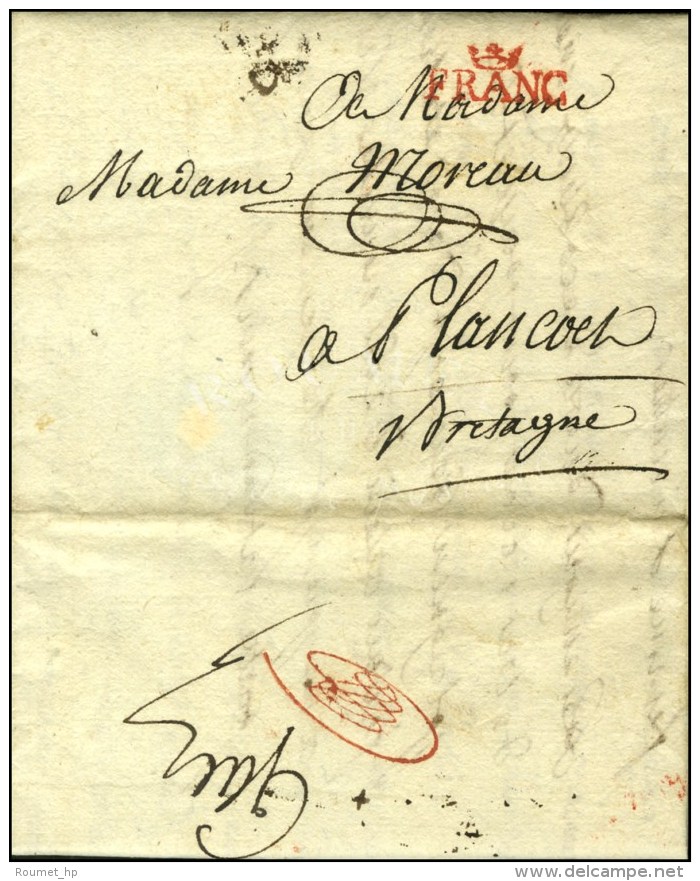 FRANC Couronné Rouge (21 Mm) Sur Lettre Avec Texte Daté De Paris Le 23 Février 1792, Au Verso... - Autres & Non Classés