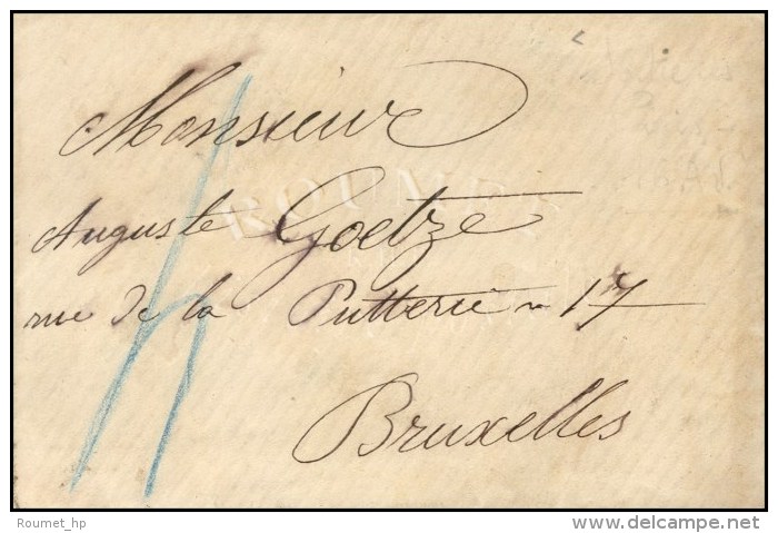 Lettre Avec Texte Daté De Paris Le 16 Avril 1871 Pour Bruxelles, Taxe 4 Au Crayon Bleu, Càd De... - Guerre De 1870