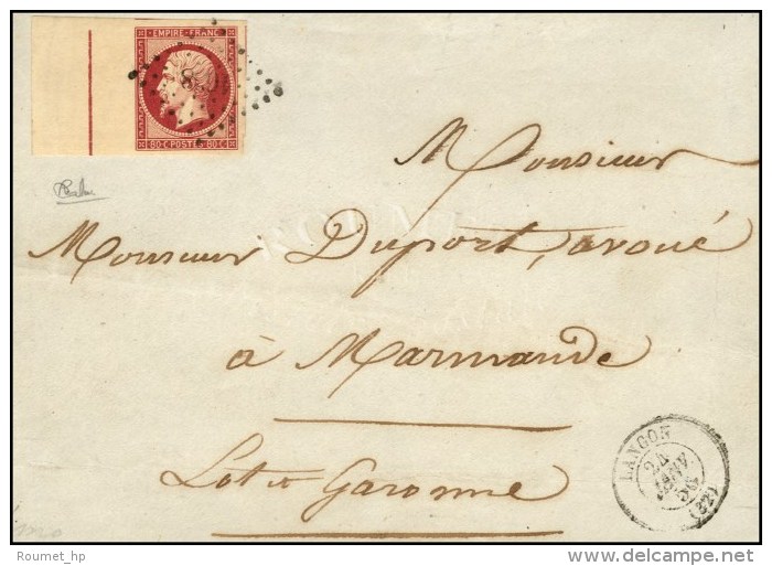 PC 1638 / N° 17 Bdf Intégral Avec Filet D&rsquo;encadrement (superbes Marges) Càd T 15 LANGON... - 1853-1860 Napoléon III