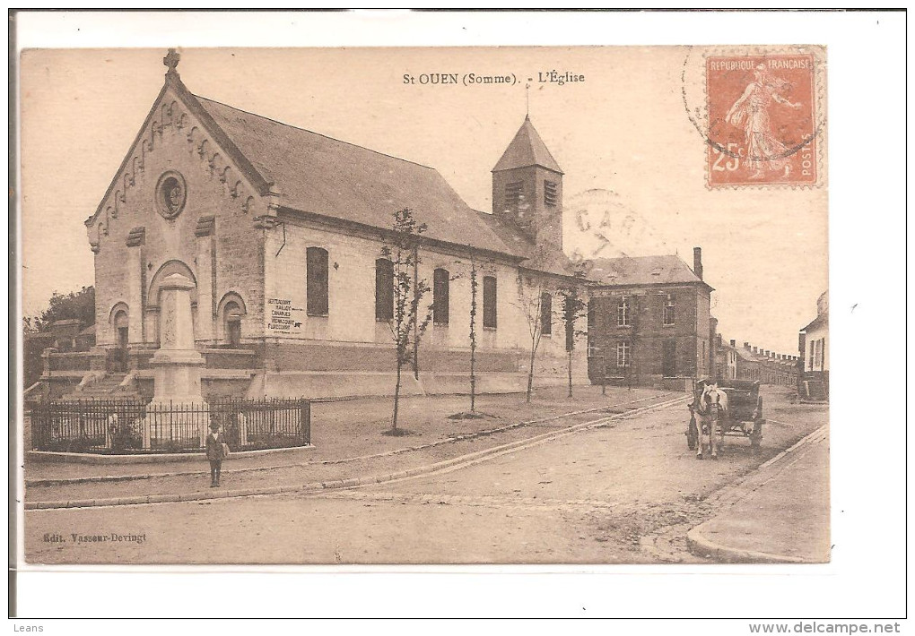 SAINT OUEN    L'eglise,attelage ,monument Aux Morts - Saint Ouen