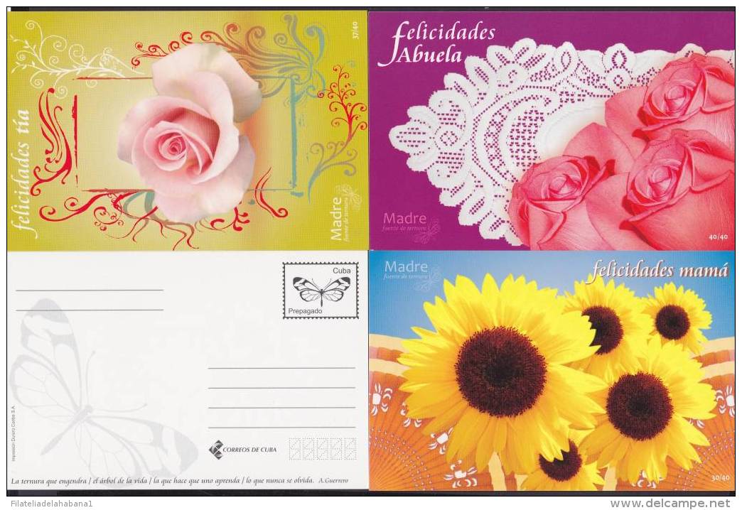 2012-EP-8 CUBA. POSTAL STATIONERY. 2012. ONLY 15 POSTCARD. MOTHER DAY. DIA DE LAS MADRES. UNUSED. - Briefe U. Dokumente