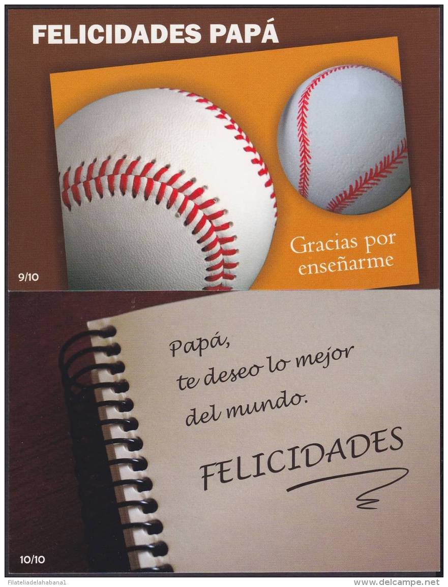 2013-EP-112 CUBA. POSTAL STATIONERY. 2013. Ed.165. COMPLETE SET. DIA DE LOS PADRES. FATHER DAY UNUSED. - Briefe U. Dokumente