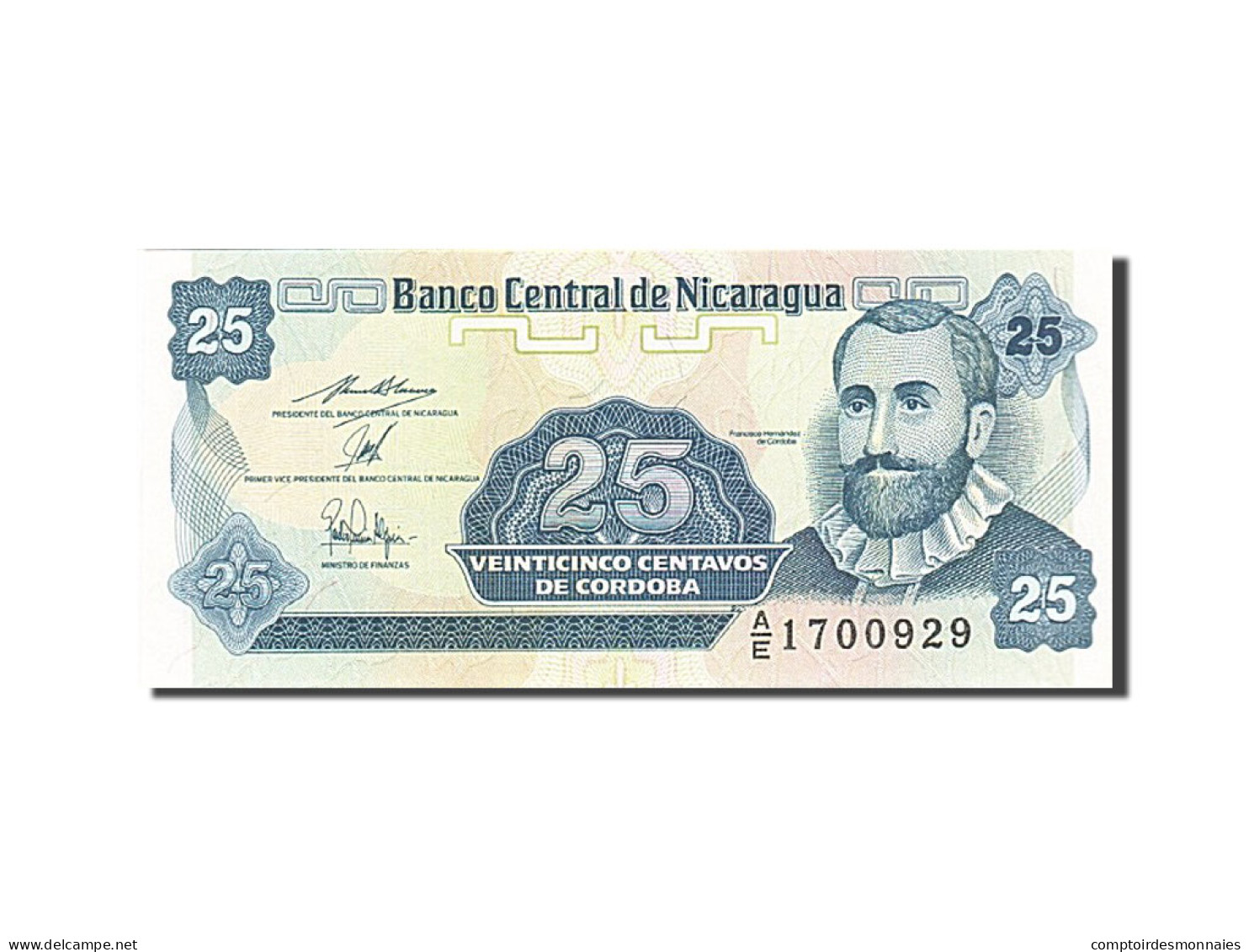 Billet, Nicaragua, 25 Centavos, 1991-1992, Undated (1991), KM:170a, NEUF - Nicaragua