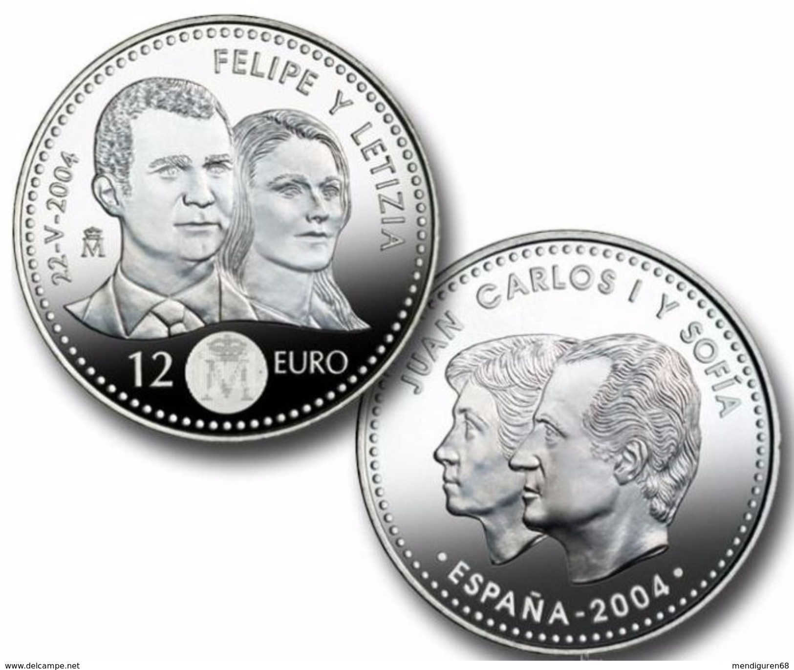 ESPAGNE SPAIN SPANIEN  ESPAÑA 2004 KRA 1069 BODA LETIZIA Y FELIPE 12 EUROS PLATA SIVER ARGENT SC UNC - Mint Sets & Proof Sets