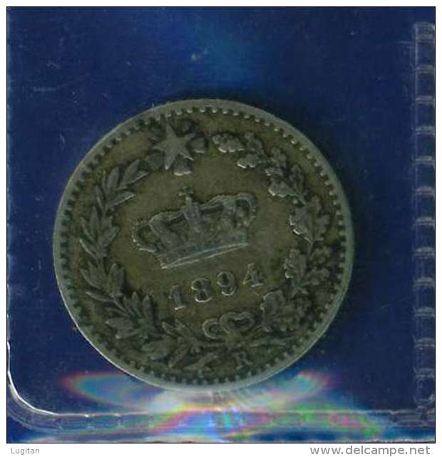 I. REGNO - UMBERTO I° ANNO 1894 - 20 Centesimo ARGENTO  - QUALITA' BB/SPL - NON PULITA PATINA ORIGINALE  - ZECCA ROMA - 1878-1900 : Umberto I.