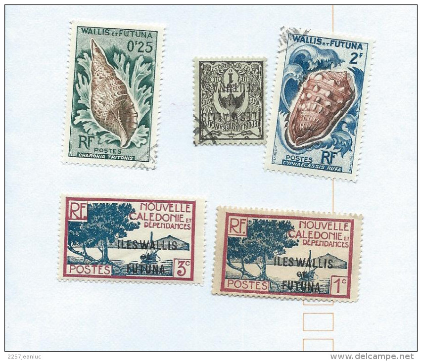 Lot De 5 Timbres  R Francaise  Nouvelle Calédonie Iles Wallis Et Futuna  Divers - Colecciones & Series