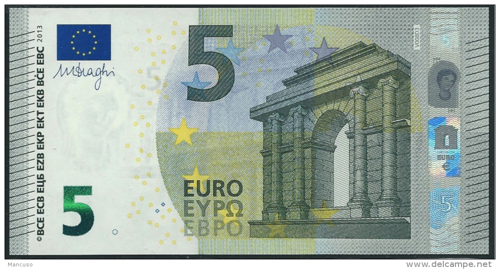 € 5 SPAIN  VB V008 D3  DRAGHI  UNC - 5 Euro