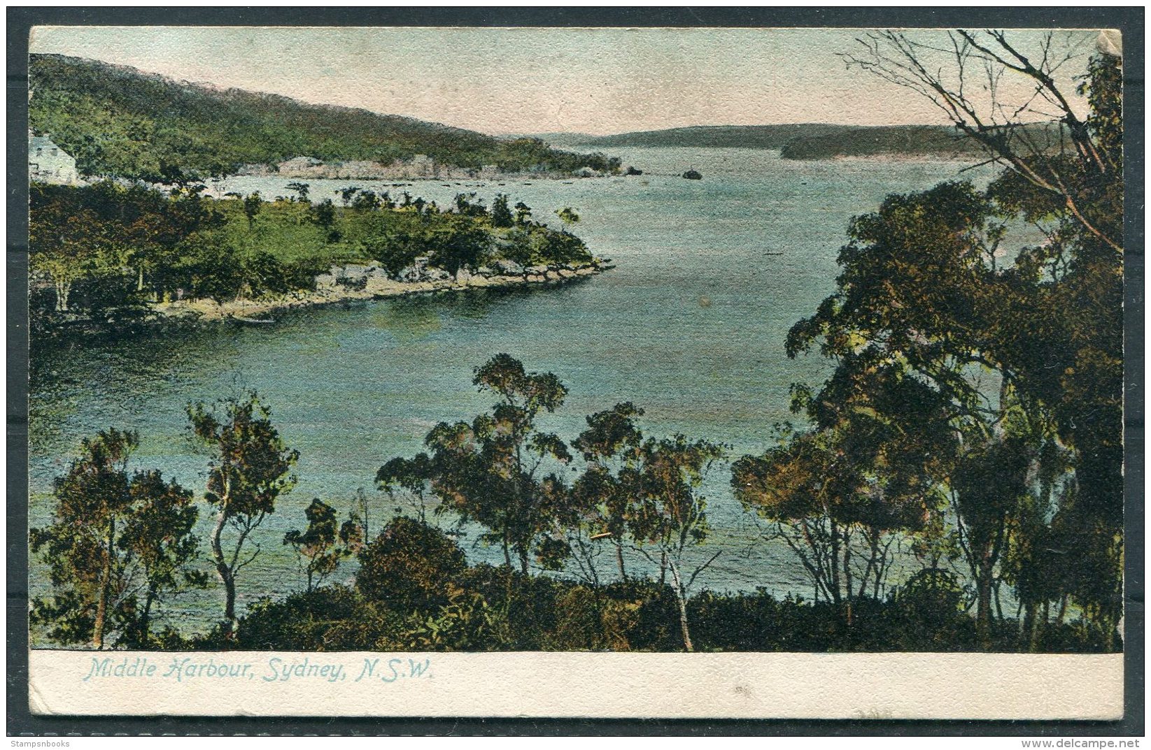 1906 NSW Australia Sydney Middle Harbour Postcard Newtown - Maidstone, England - Brieven En Documenten