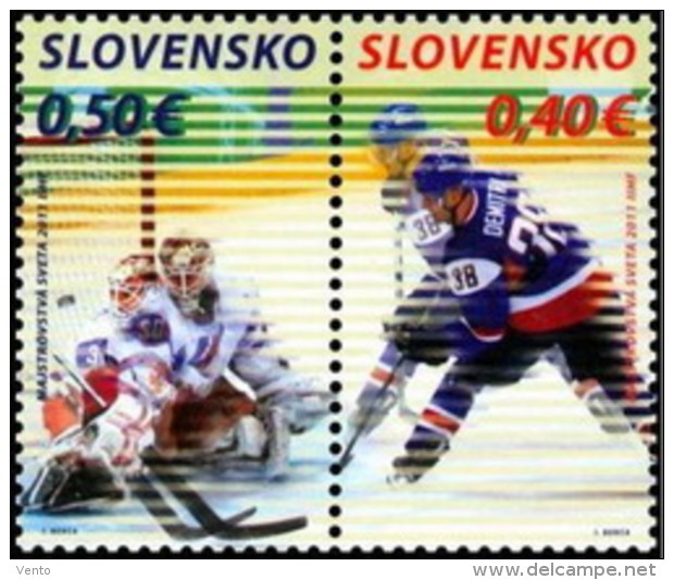 Slovakia 2011 Mi 657-8 ** Ice-hockey WC - Neufs