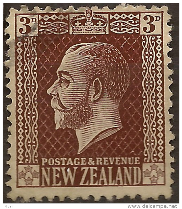 NZ 1915 3d Chocolate KGV DLR SG 440 U #UD15 - Oblitérés