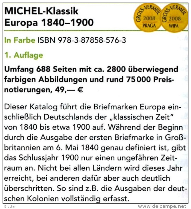Europa Klassik Bis 1900 Katalog MICHEL 2008 Neu 98€ Stamps Germany Europe A B CH DK E F GR I IS NO NL P RO RU S IS HU TK - Sammlungen