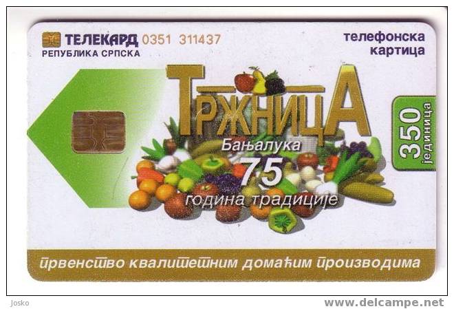 REPUBLICA SRPSKA  ( Banja Luka ) - Republic Serbe Of Bosnia - Serbia Republic  Fruit Food Fruits DAMAGED CARD , See Scan - Bosnië