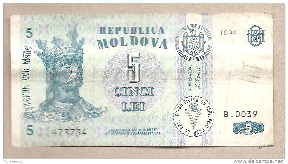 Moldavia - Banconota Circolata Da 5 Lei - 1994 - Moldavia