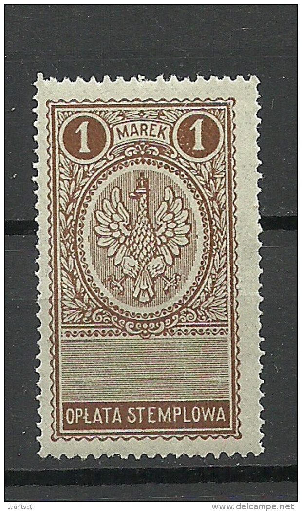 POLEN Poland Stempelmarke Documentary Tax 1 Marek MNH - Steuermarken