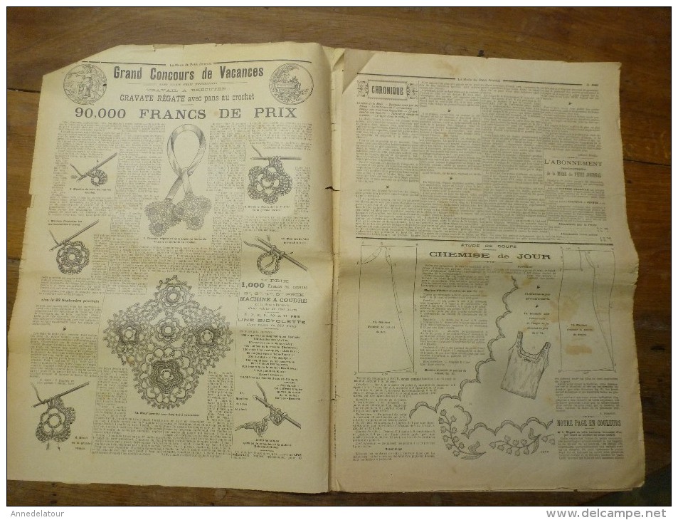 1901 La MODE Du Petit Journal ELEGANTES TENUES Pour JEUNE FILLE Et GARCON Grav Couleurs  1ere Page - 1900-1940