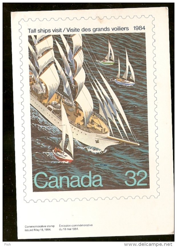 Canada & Bilhete Postal Maximo, Canada Tall Ships, Königslutter Germany 1984 (1012) - Lettres & Documents