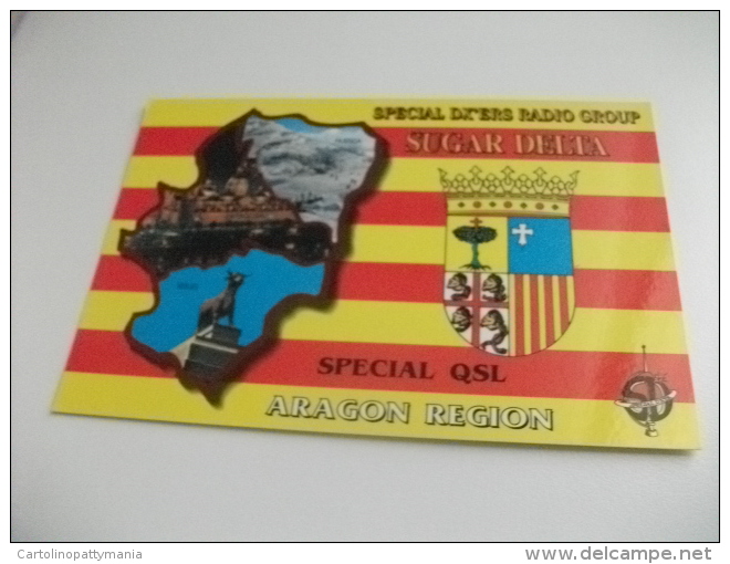 CARTOLINA QLS SPECIAL DX´ERS RADIO GROUP SUGAR DELTA STEMMA SPECIAL QSL ARAGON REGION - Radio