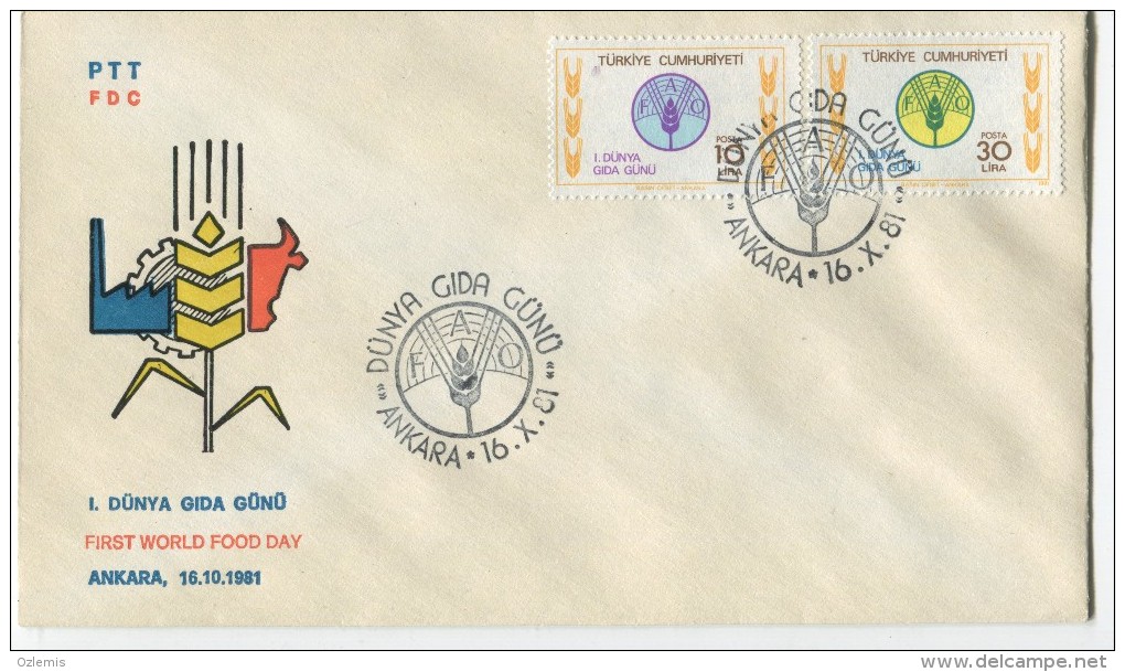 TURQUIE,TURKEI TURKEY FIRST WORLD FOOD DAY 1981  FDC - Briefe U. Dokumente