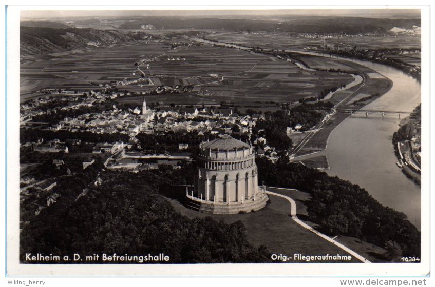 Kelheim - S/w Befreiungshalle 18  Luftbild - Kelheim