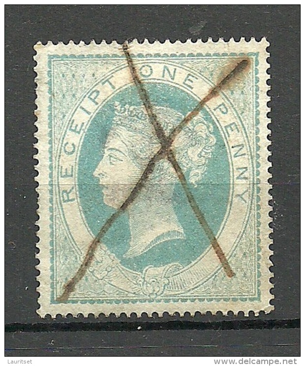 Great Britain Old Revenue Tax Stamp ? Queen Victoria Recipt One Penny O - Service