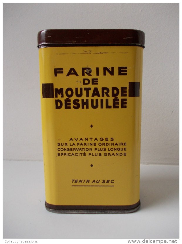 Medical & dental equipment - - Boite métal. Farine de moutarde déshuilée -  Pharmacie 