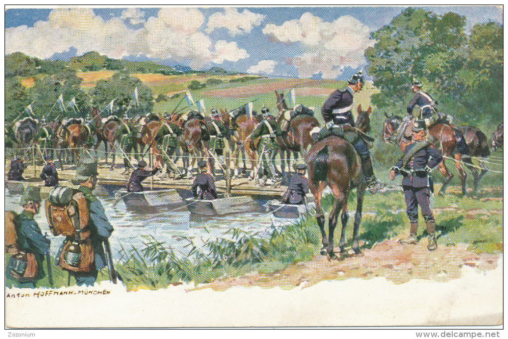 Illustrateur, Illustration Anton Hoffmann Munchen, Armée Allemande,Serie 275, 12 Dess XI, Cavaleri, Chevaux,old Postcard - Hoffmann, Anton - Munich