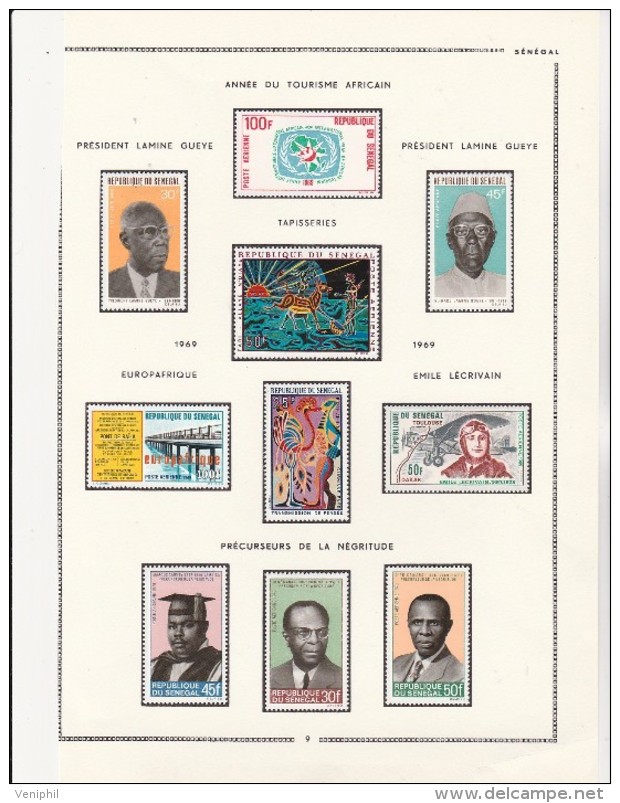 SENEGAL - POSTE AERIENNE N° 74 A 83  NEUF X -ANNEE 1969 -70 - - Sénégal (1960-...)