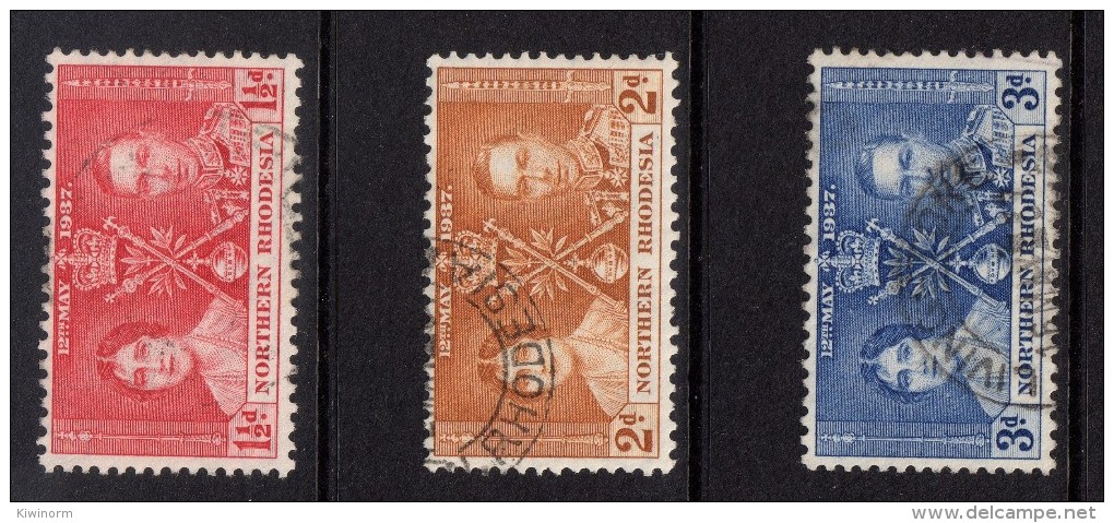 NORTHERN RHODESIA 1937 Coronation Omnibus Set - Very Fine Used - VFU - 5B840 - Northern Rhodesia (...-1963)