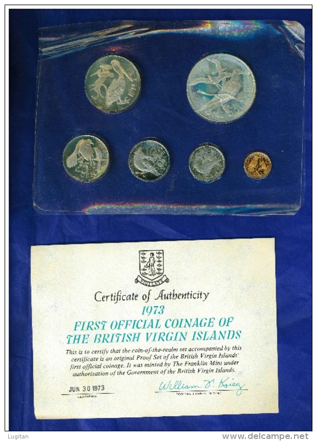 BRITISH VIRGIN  MINT SET ANNO 1973 - PROOF SET - 6 MONETE  - FRANKLIN MINT - IN ASTUCCIO ORIGINALE - British Virgin Islands