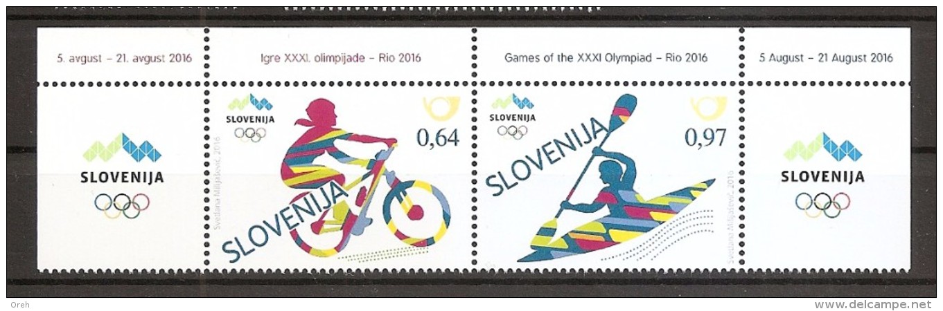 SLOVENIA 2016,NEW STAMPS 27.05, SPORT,OLYMPIC GAMES,RIO DE JENEIRO,MNH - Eté 2016: Rio De Janeiro