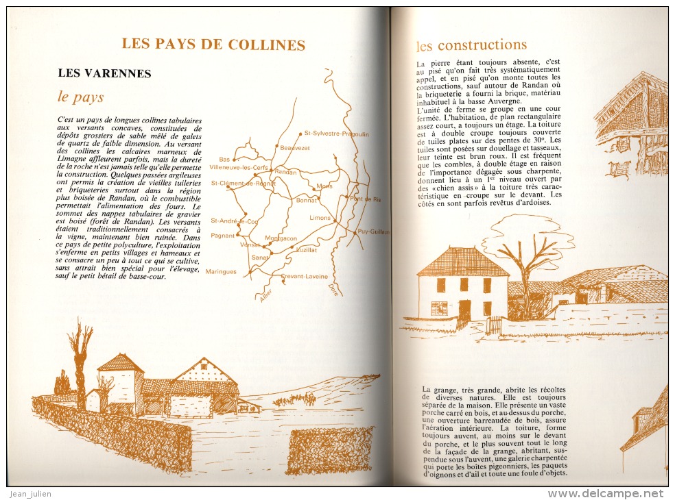 LA MAISON RURALE EN AUVERGNE - 2 livres - J. P. MARTY - R. ONDET - P. TRAPON - 1977 - 13 scans