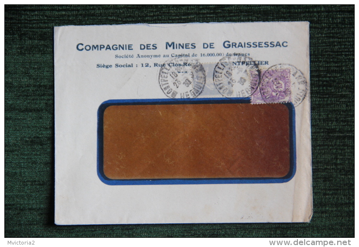 Enveloppe Timbrée Publicitaire ,Compagnie Des Mines De GRAISSESSAC - Sonstige & Ohne Zuordnung