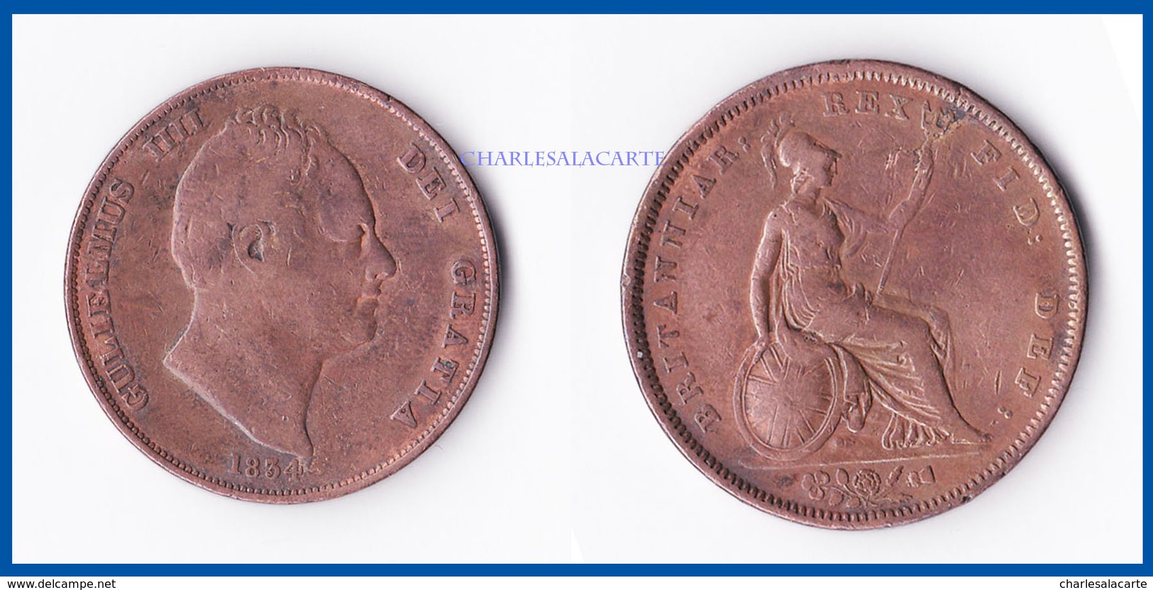 GREAT BRITAIN 1834  WILLIAM IV  ½d. HALFPENNY  COPPER  VERY GOOD/FINE  CONDITION - Sonstige & Ohne Zuordnung