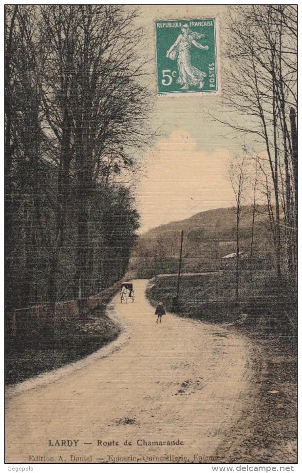 LARDY - Route De Chamarande ( Carte Toilée ) - Lardy