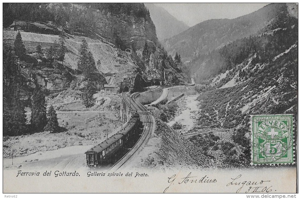 FERROVIA DEL GOTTARDO &#8594; Galleria Spiraledel Prato 1906 - Prato