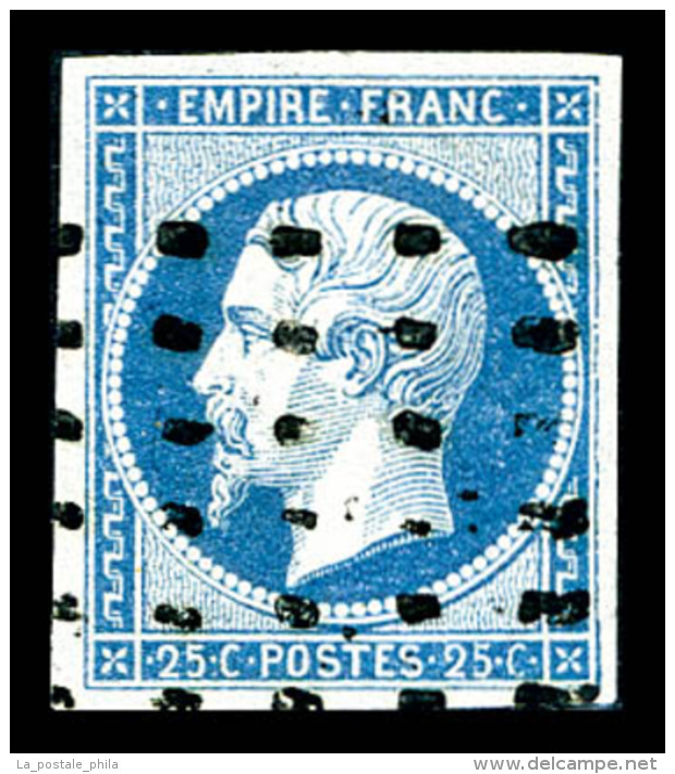O N°15, 25c Bleu, Obl Gros Points Carrés, TB    Qualité : O    Cote : 300 Euros - 1853-1860 Napoleon III