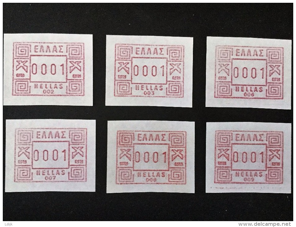 1984 ATM Michel 1 With Machine-numbers 002,003,006,007,008,009  **) - Timbres De Distributeurs [ATM]