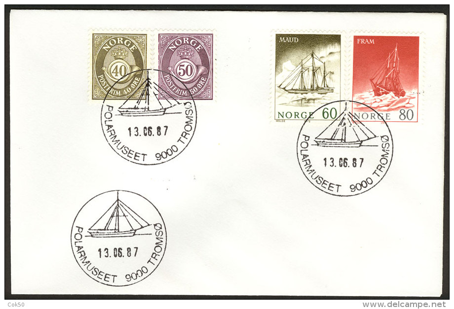 NORWAY - Tromsø 1987 «Polar Museum» In Tromsö (polar Ship) Season Postmark - Navires & Brise-glace