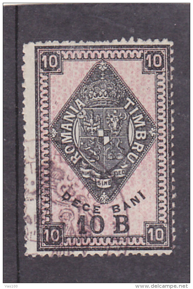 USED REVENUE STAMP,1875,COAT OF ARMS IN DIAMOND,ROMANIA. - Fiscale Zegels