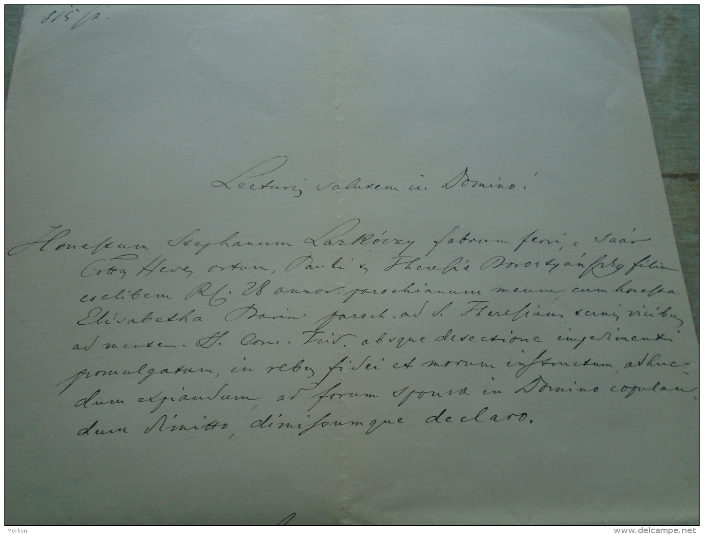 D137988.10 Old Document  Hungary  Stephan  Lazkóczy -Theresia Borostyánszky 1870 Pest - Engagement