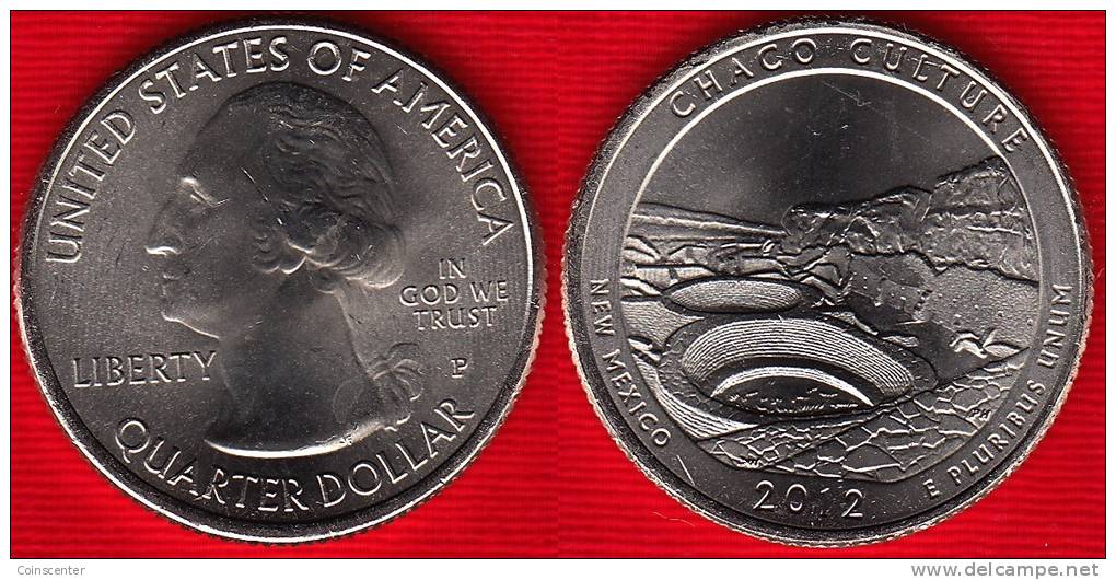 USA Quarter (1/4 Dollar) 2012 P Mint "Chaco Culture" UNC - 2010-...: National Parks