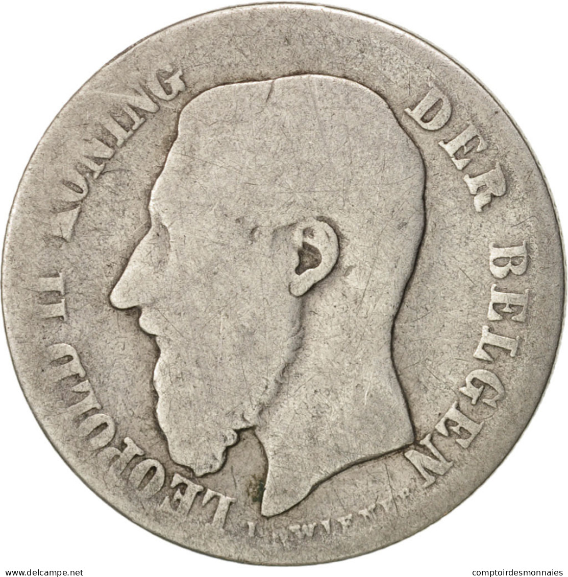 Monnaie, Belgique, Leopold II, 50 Centimes, 1898, B, Argent, KM:27 - 50 Cent