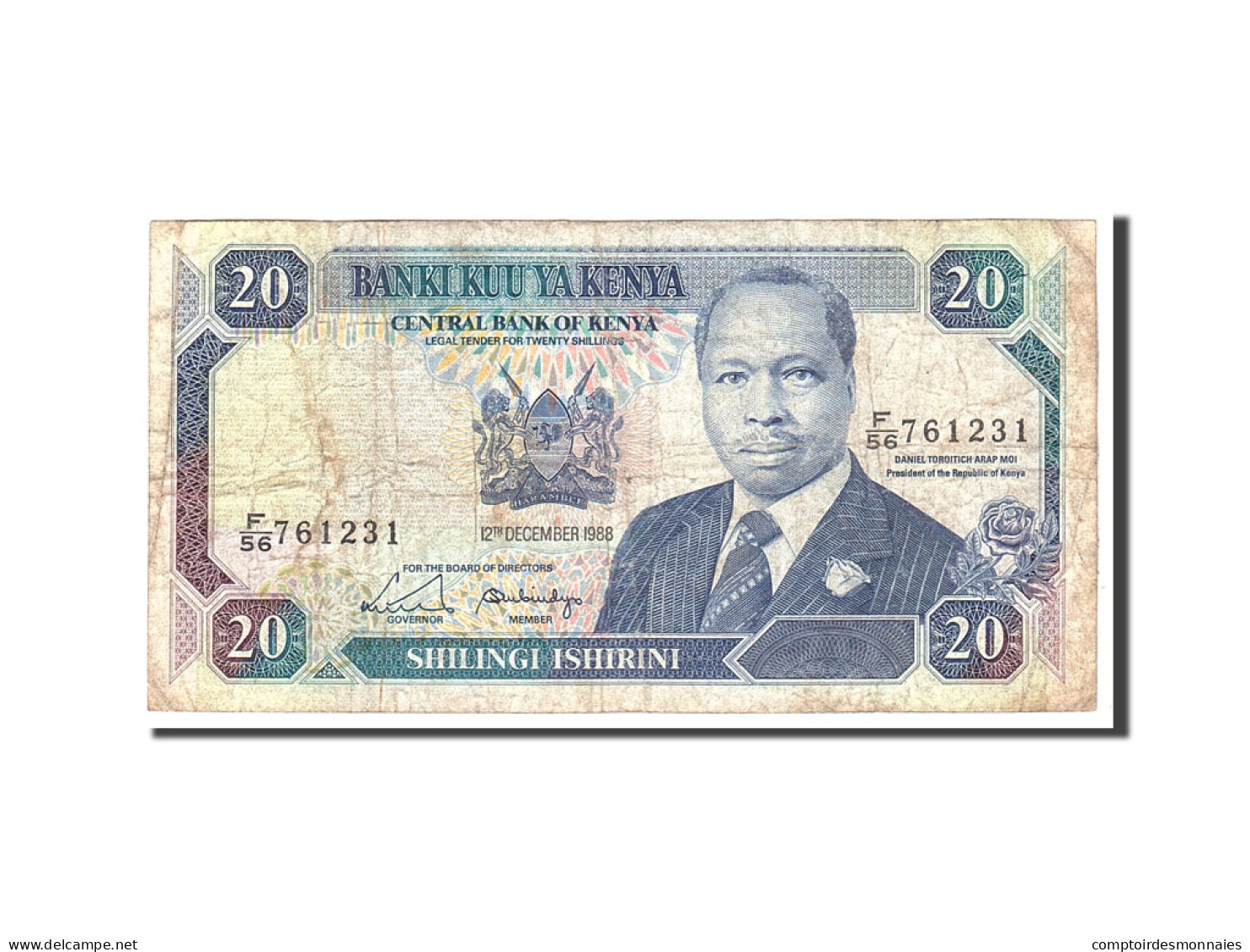 Billet, Kenya, 20 Shillings, 1988, 1988-12-12, KM:25a, B - Kenia