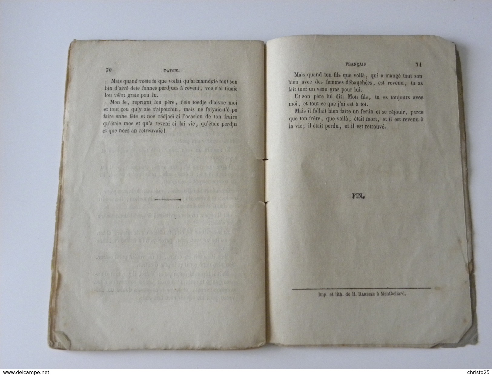 Recueil De Quelques Poemes En Patois Des Environs De Montbeliard 1864 - Livres Anciens